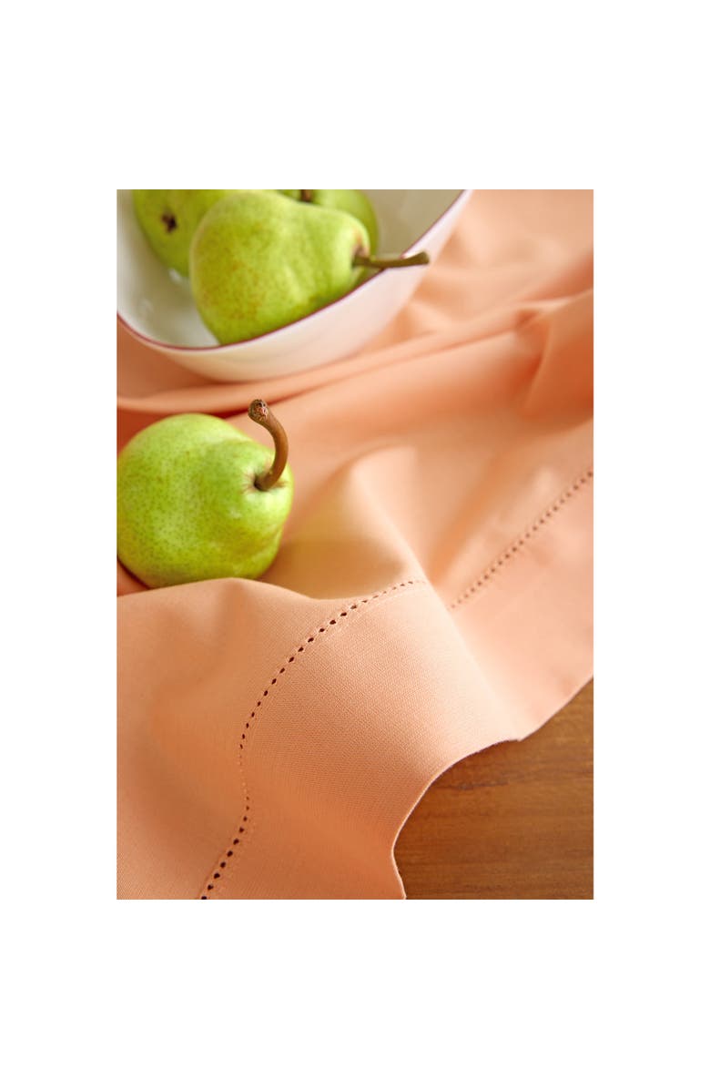 Solino Home Linen Dinner Napkins - Cotton Linen Hemstitch, 20" x 20", Alternate, color, Peach Bloom