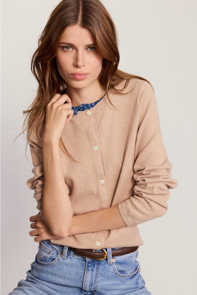 The Crewneck Cotton Cashmere Sweater, Alternate, color, Sand