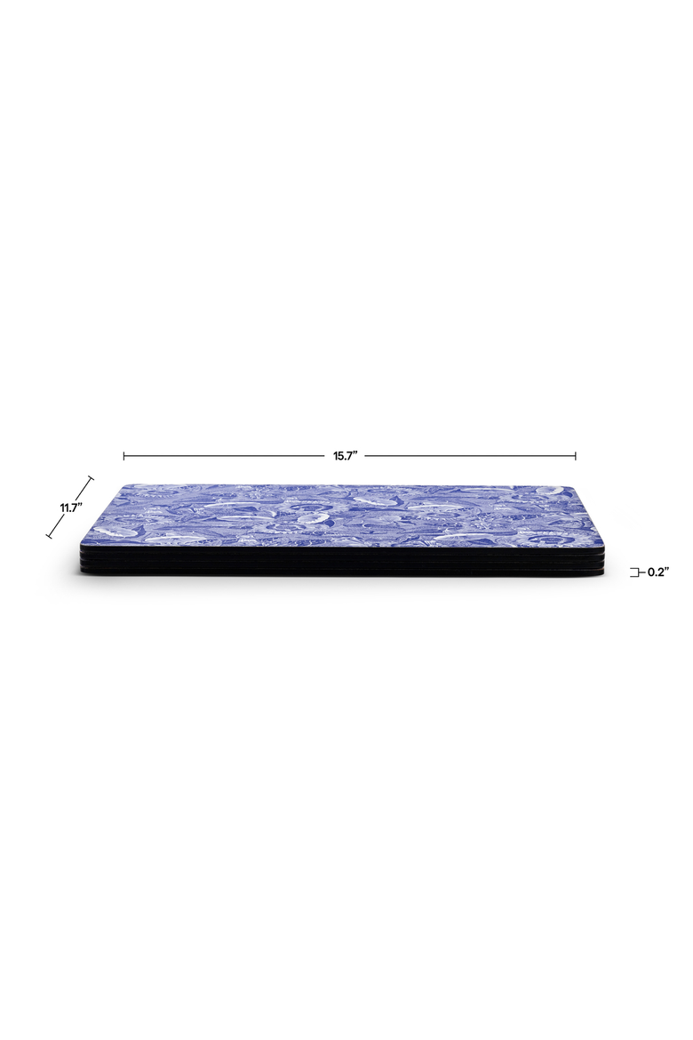 Blue Room Set of 4 Cork Back Placemats, Alternate, color, Blue Room