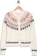 Ellen Tracy Fair Isle Crop Cardigan