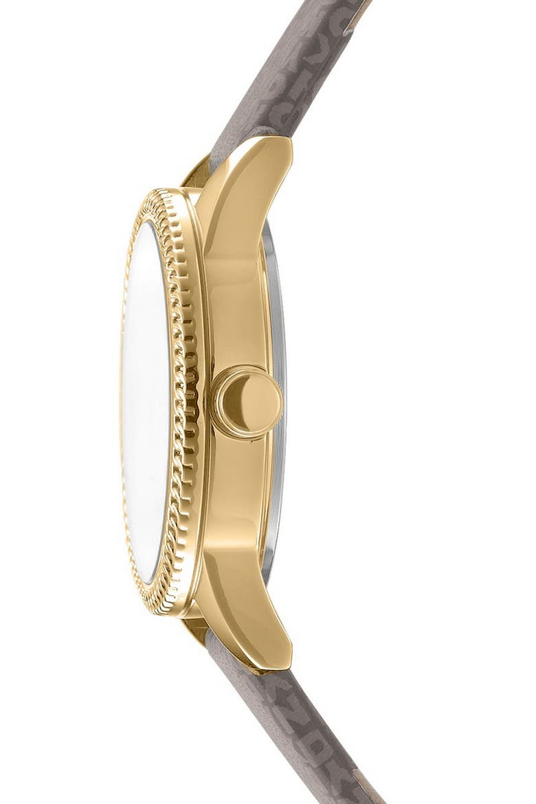 L 113 Leather Strap Watch, Alternate, color, CHAMPAGNE
