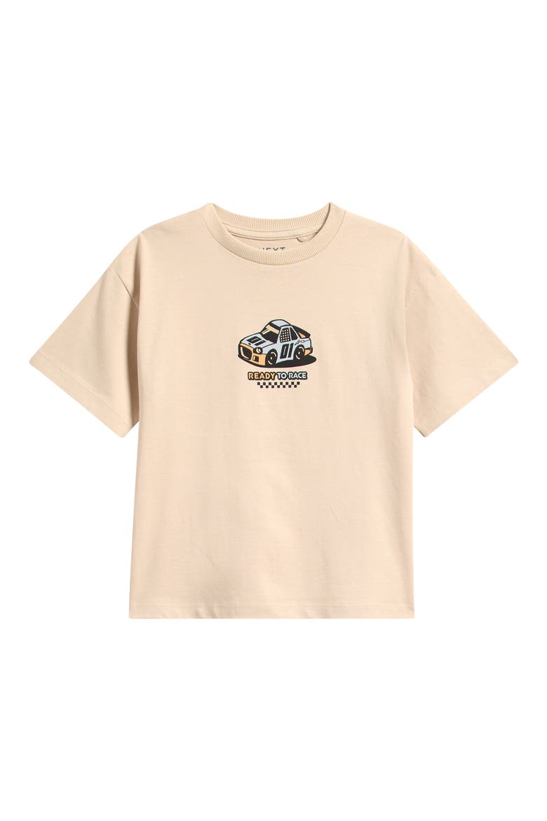 Kids' Racing Car Cotton Graphic T-Shirt, Main, color, NEUTRAL