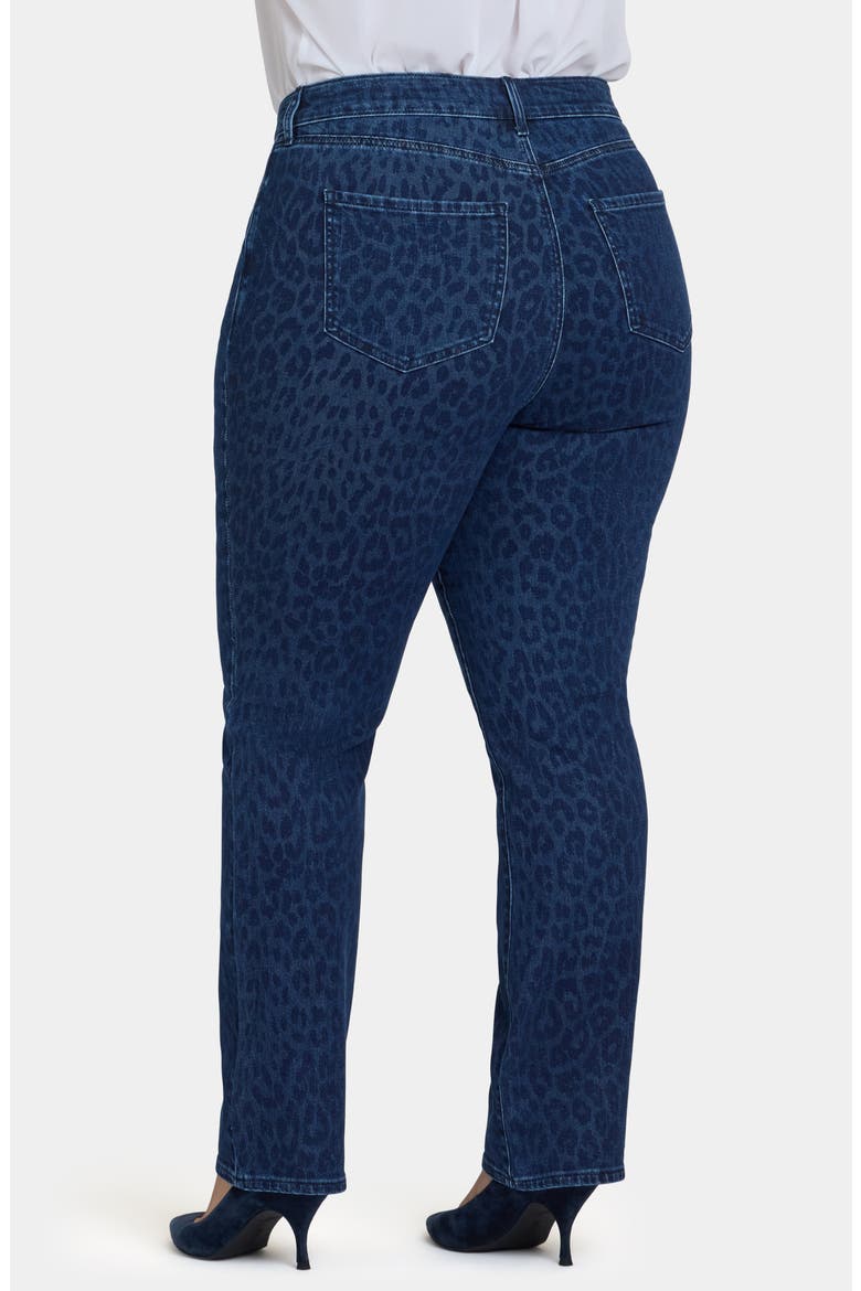 Marilyn High Waist Straight Leg Jeans, Alternate, color, DARK DENIM LEOPARD PRINT