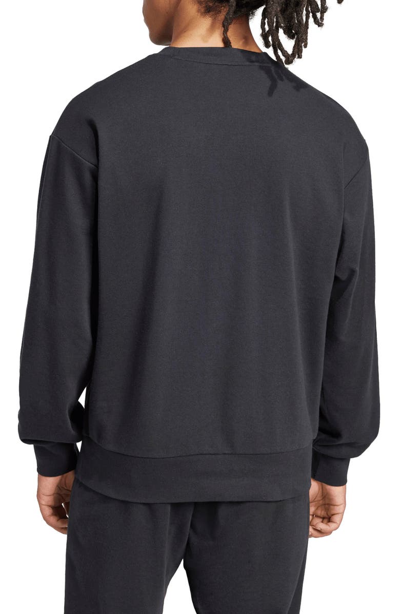 adidas Essentials French Terry Crewneck Sweatshirt, Alternate, color, Black/Whit