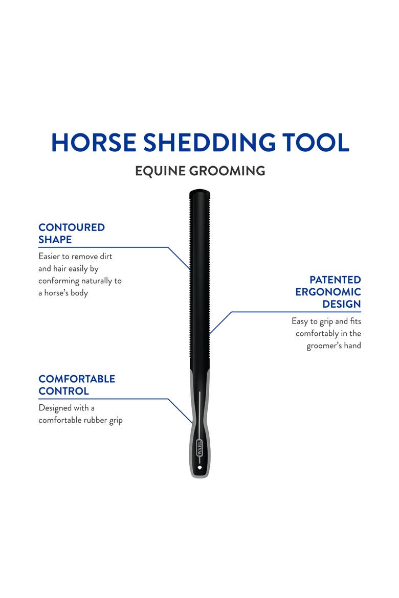 Equine Grooming Horse Hair Shedder and Deshedder Tool, Alternate, color, Black