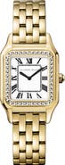 Alfred Sung Two-Tone Crystal Bezel Bracelet Watch, 24mm x 28mm