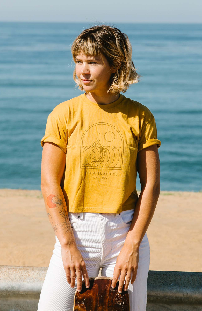Everyday California San Tropico Tee, Alternate, color, Mustard Yellow
