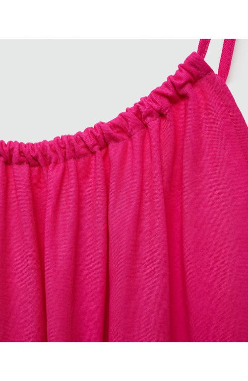 Mango Short Flowy Dress Fuchsia In Fuchsia