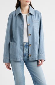 Bernardo Stripe Denim Jacket