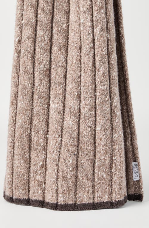 Brunello Cucinelli Cashmere Knit Scarf In Brown