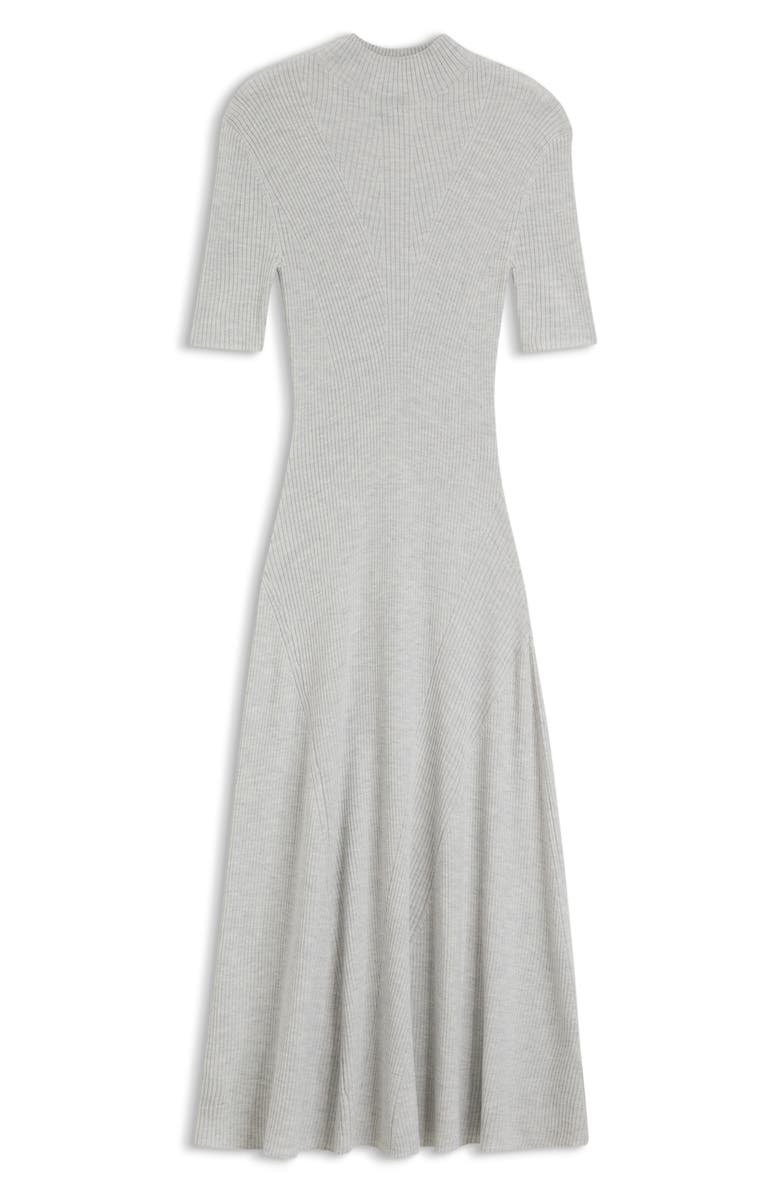 BOSS Farie Rib Wool Maxi Sweater Dress, Alternate, color, Silver Grey Melange
