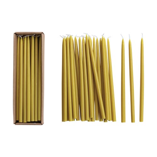 Storied Home 24-piece Unscented Thin Taper Candles In Green