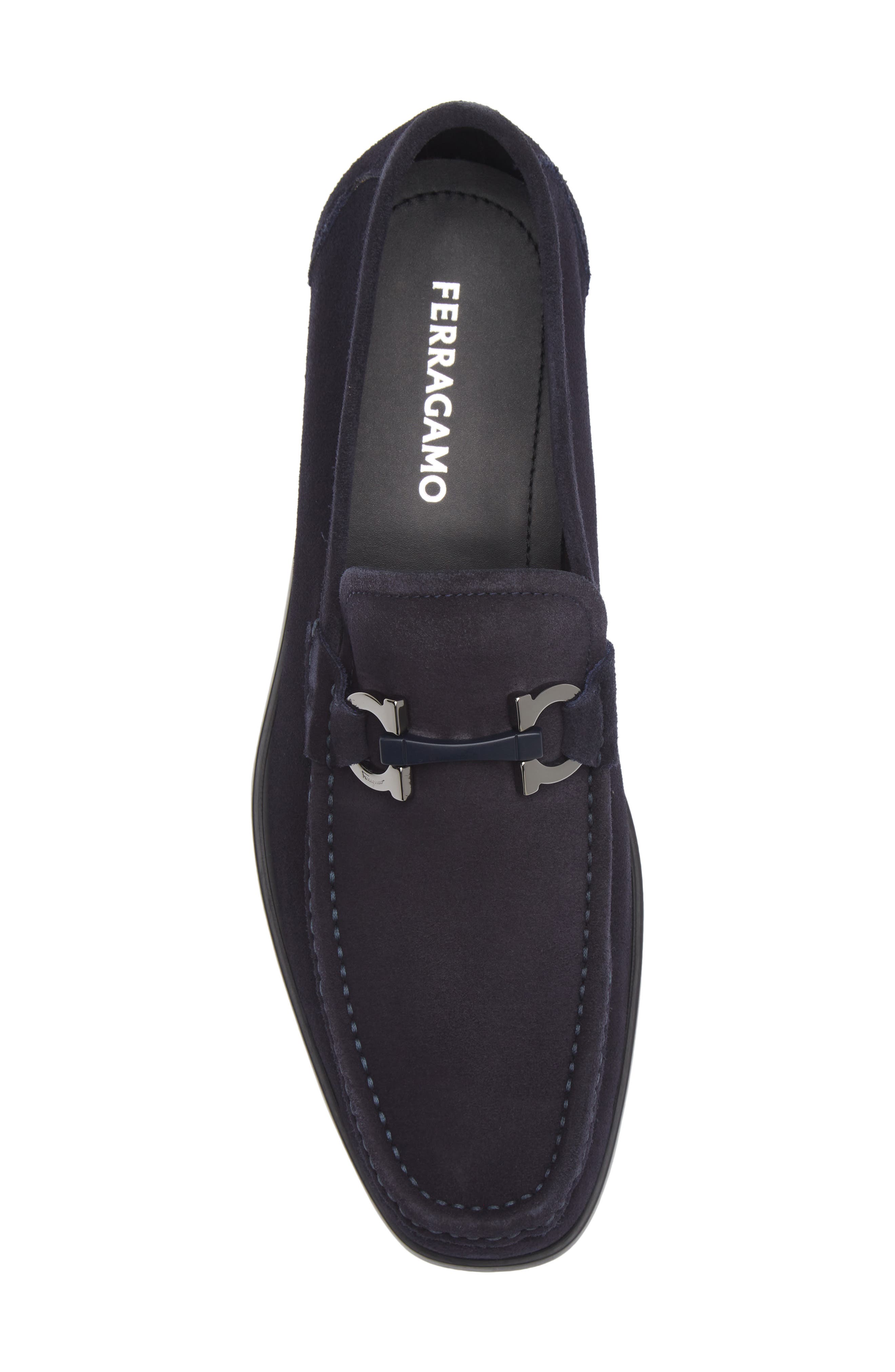 FERRAGAMO Grandioso Double Gancio Bit Loafer, Alternate, color, Navy Nero