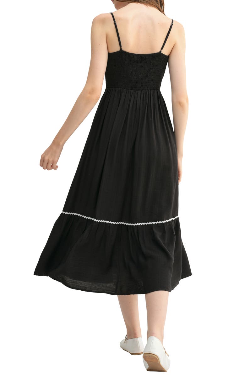 Contrast Ric Rac Midi Dress