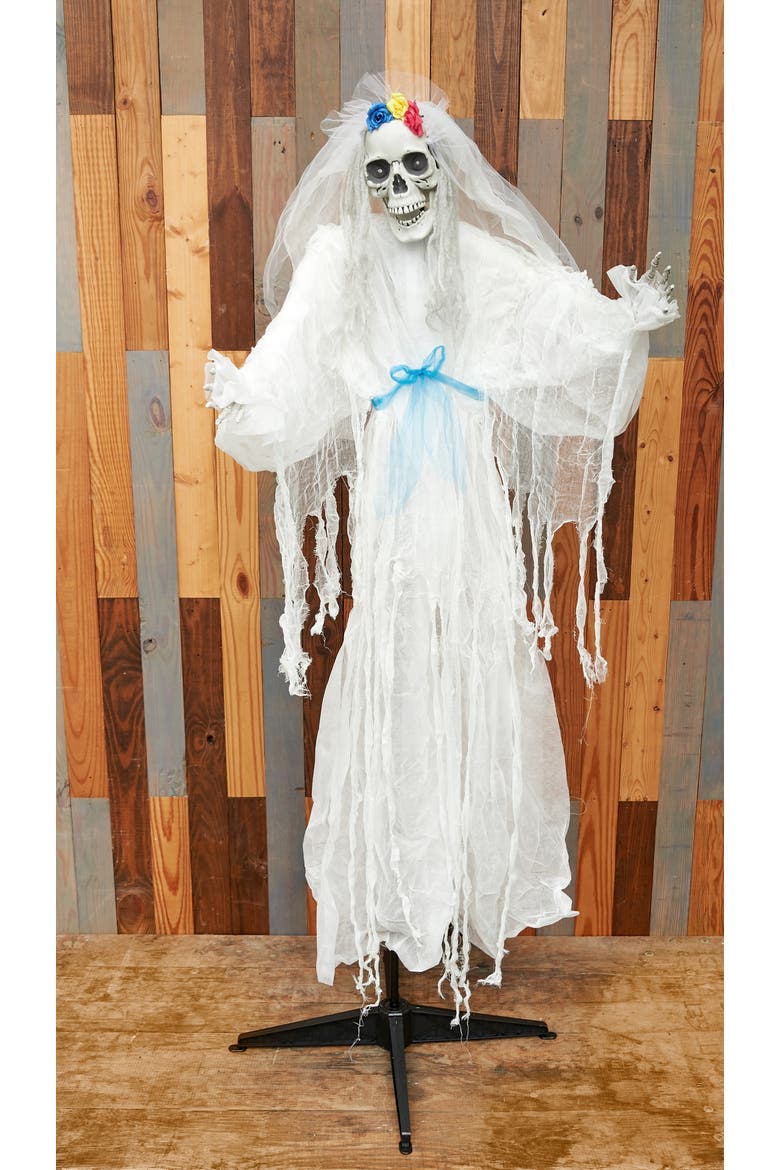 Haunted Bride  Halloween Sound and Motion Docoration, Alternate, color, White