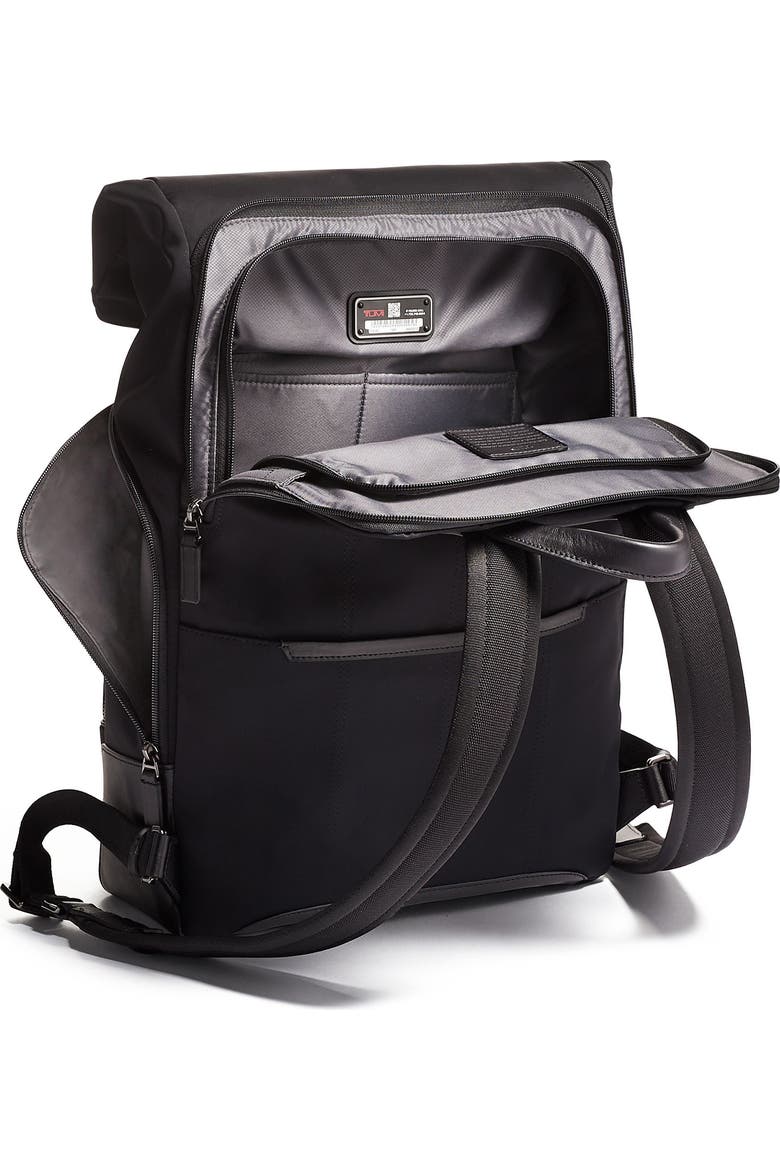 osborn roll top backpack tumi Tumi Harrison Leather Clean silhouettes in lightweight nylon and pebbled leather make these styles modern yet timeless TUMI Osborn Roll Top Backpack