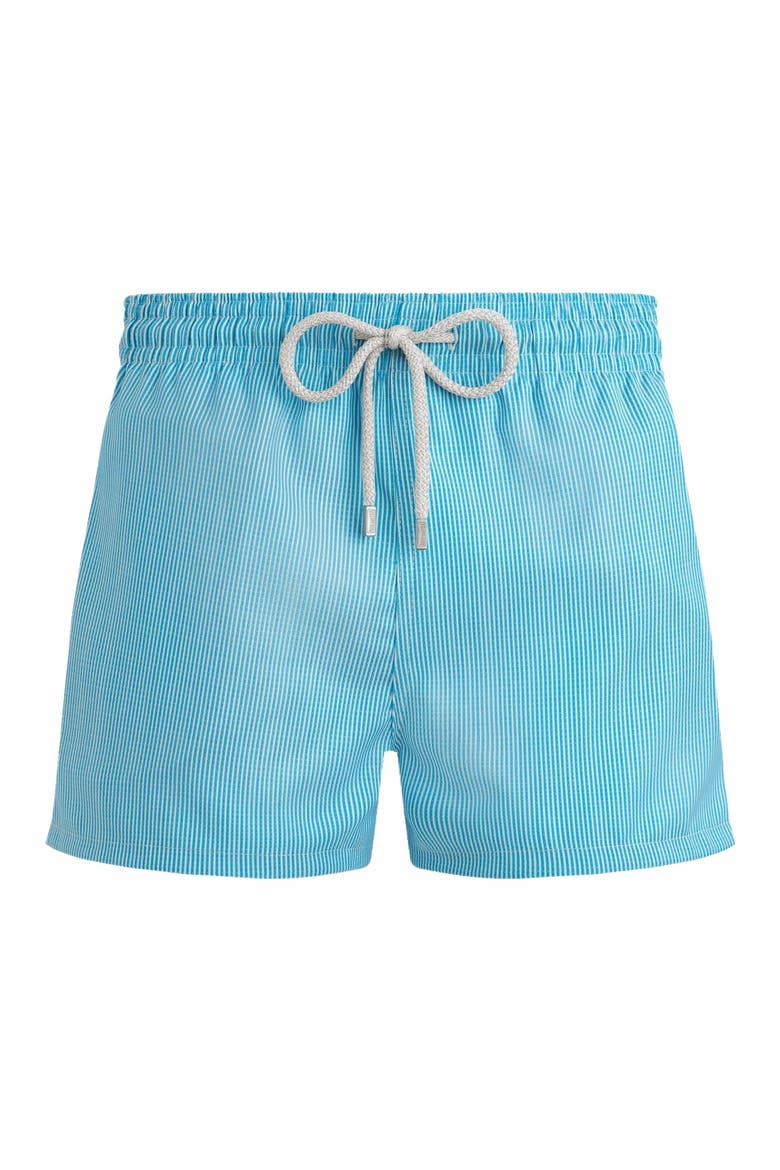 Men's Micro Rayures Tailoring Wool Swim Shorts, Alternate, color, TOPAZE BLEUE