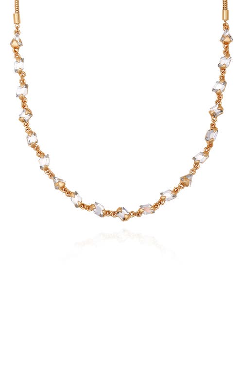 Vince Camuto Crystal Chain Necklace In Goldtone