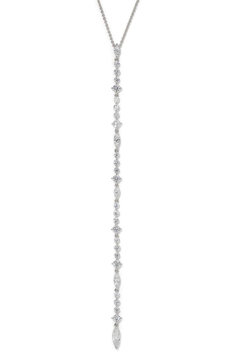 Nadri Cassi Extralong Cubic Zirconia Y-Necklace, Main, color,