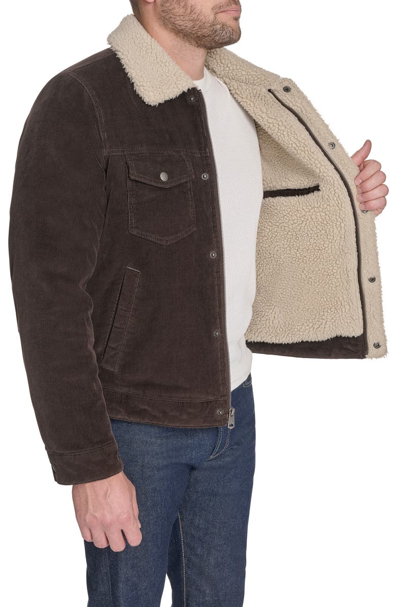 Levi's Corduroy & Faux Shearling Depot Jacket, Alternate, color, Chocolate Brown