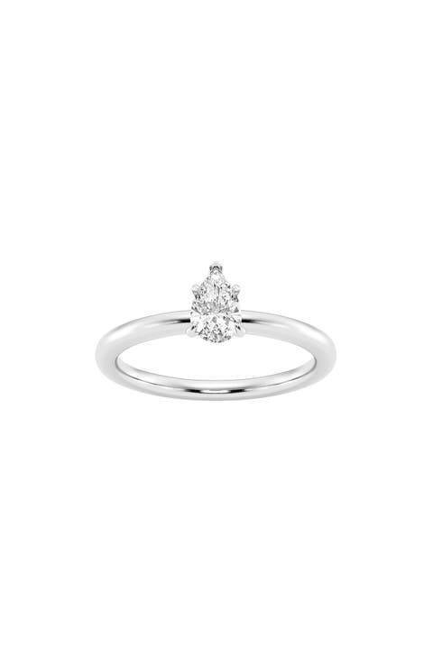 Pear Cut Lab Created Diamond Engagement Ring - 0.50 ctw
