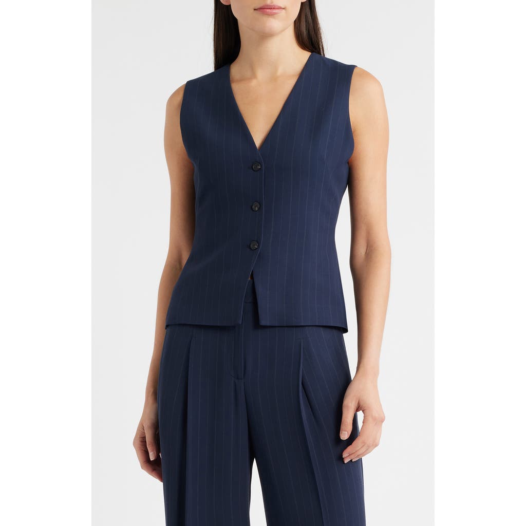 BOSS Tiana Pinstripe Pants in Sky Captain Pinstripe at Nordstrom, Size 2