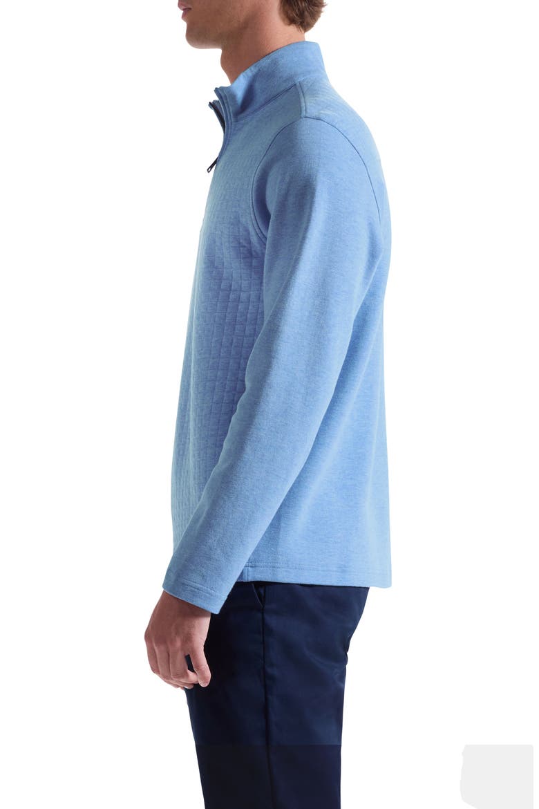 Waffle Quarter Zip Cotton Blend Pullover, Alternate, color, AIR BLUE