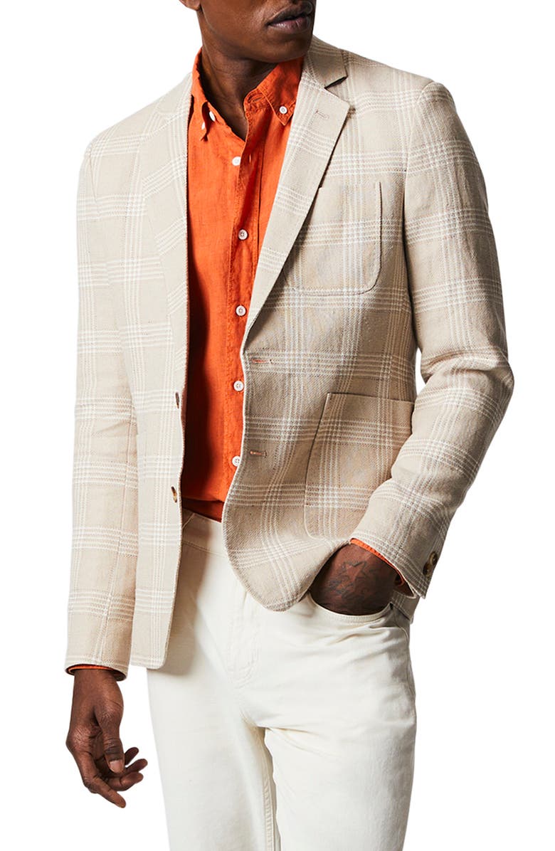 Billy Reid Archie Plaid Cotton & Linen Sport Coat, Main, color, 