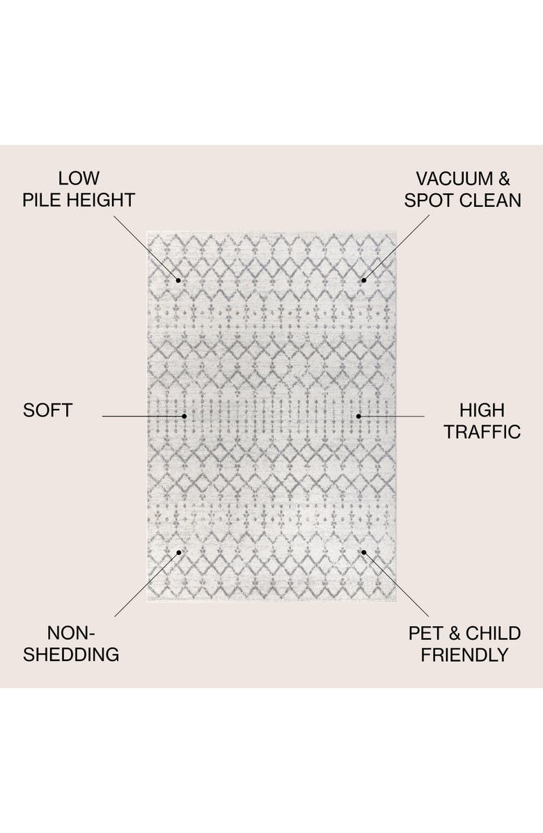 JONATHAN Y Moroccan HYPE Boho Vintage Diamond Oval Area Rug, Alternate, color, Cream/Gray