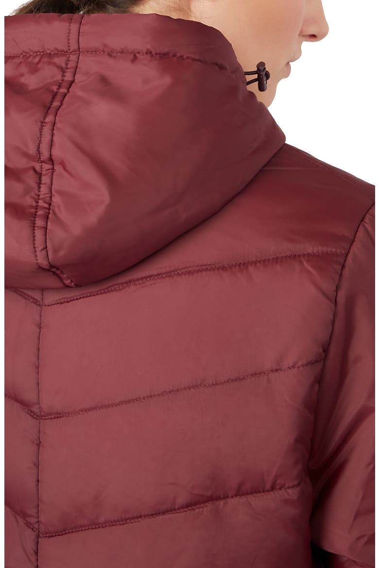 Faux Fur Trim Convertible Puffer 3-in-1 Maternity Jacket, Alternate, color, BURGUNDY