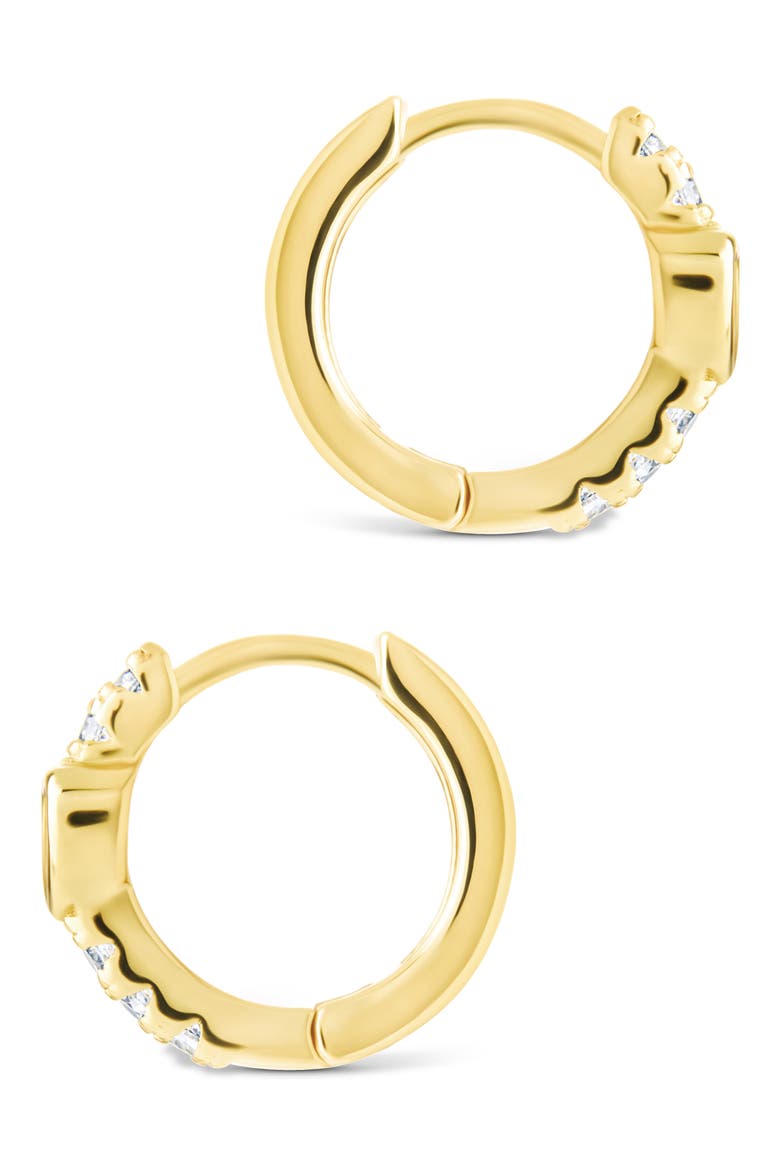 Heart Bezel Hoop Earrings, Alternate, color, GOLD