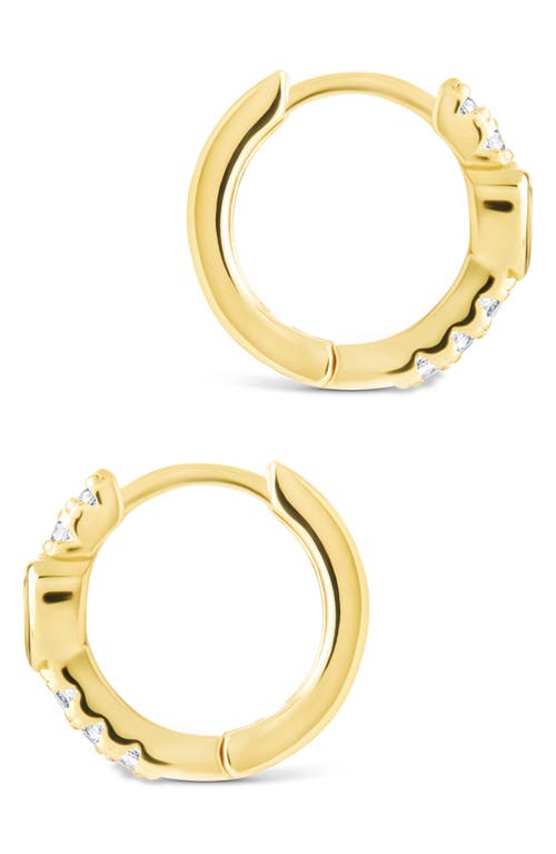 Sterling Forever Heart Bezel Hoop Earrings In Gold