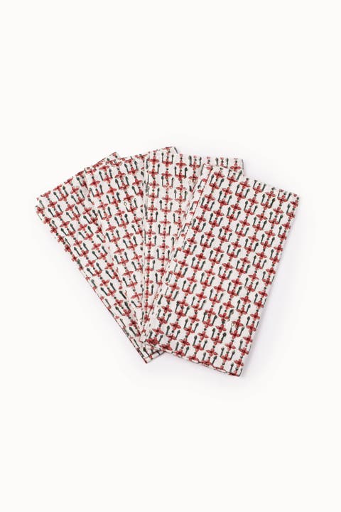 Mosaic Block Print Napkins Set of 4