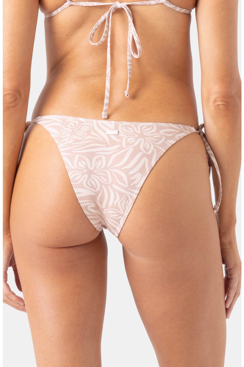 Wild Thing Side Tie Cheeky Bikini Bottoms, Alternate, color, CAMEL/ IVORY