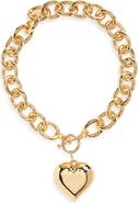 Kenneth Jay Lane Heart Pendant Toggle Necklace