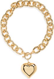Kenneth Jay Lane Heart Pendant Toggle Necklace