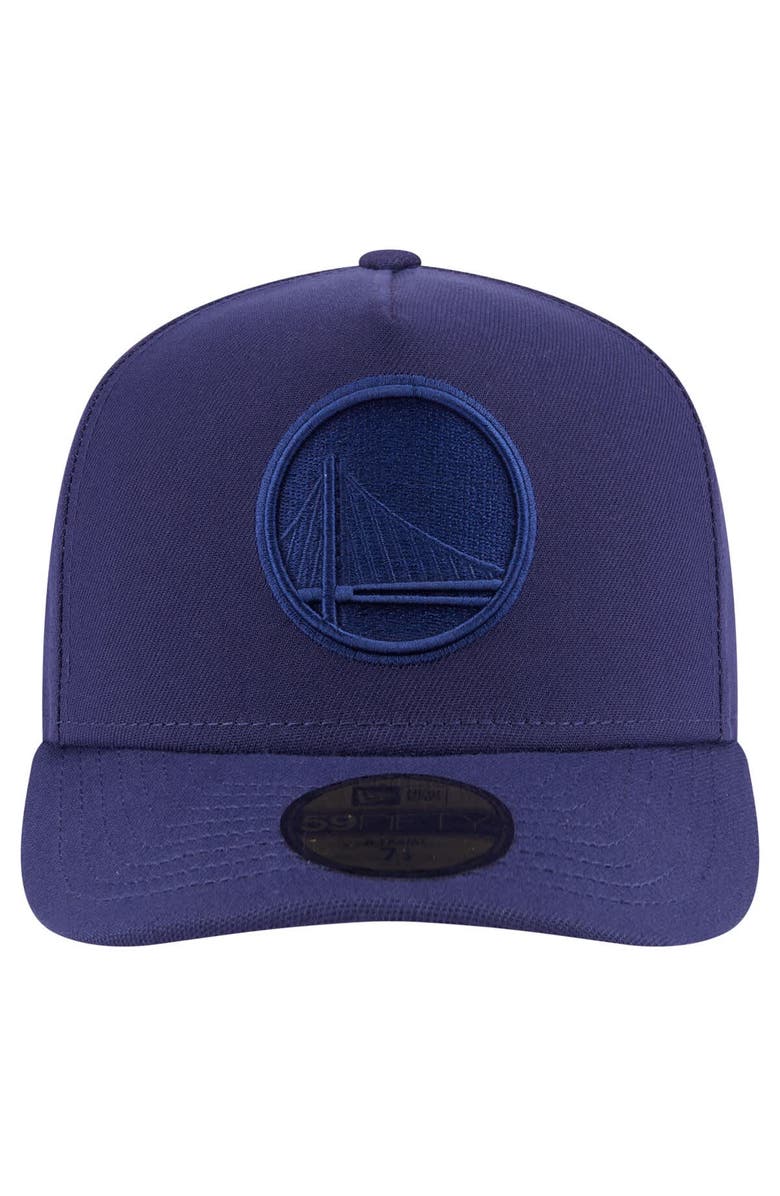 New Era Men's New Era Navy Golden State Warriors Colorpack A-Frame Pinch Front 59FIFTY Fitted Hat, Alternate, color, Navy