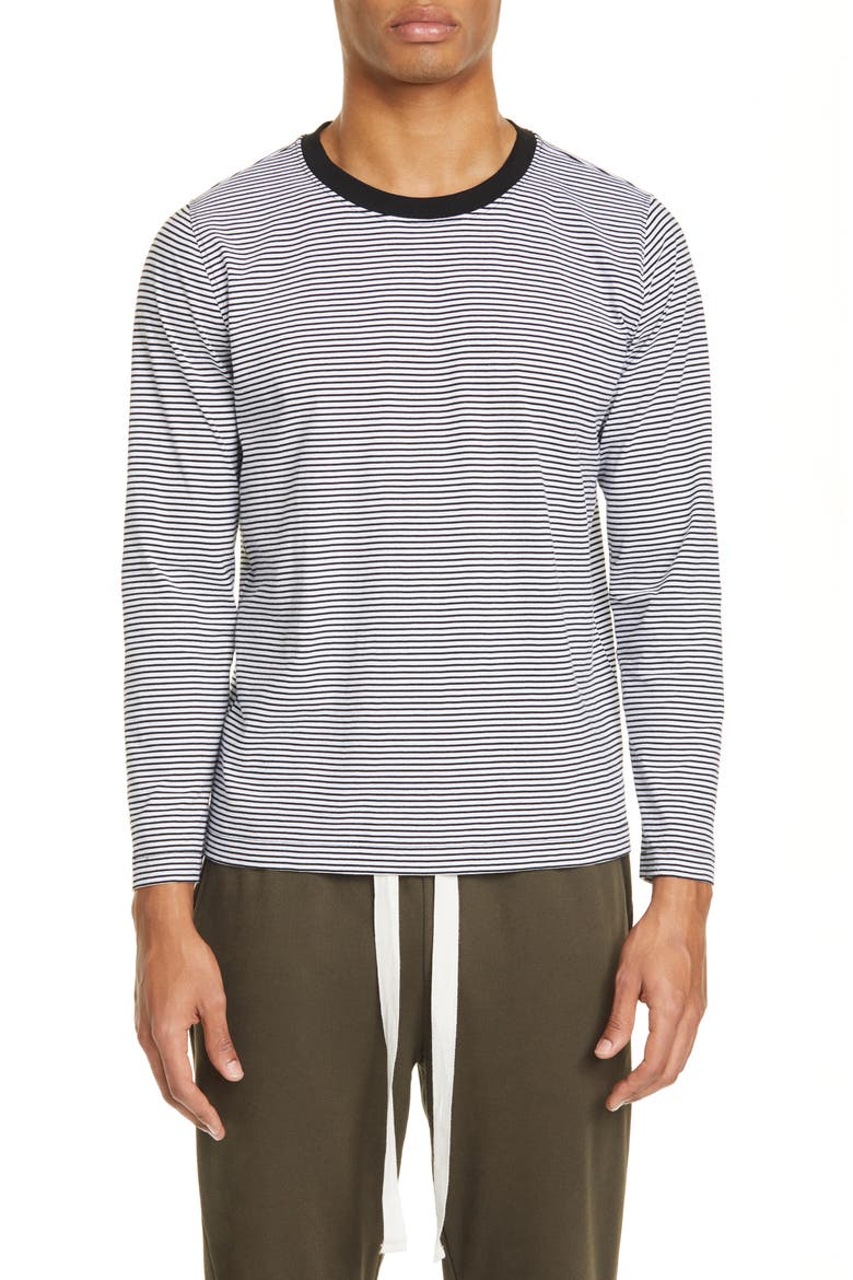 Slubby Organic Cotton Tee (Nordstrom Exclusive), Alternate, color, WHITE/ BLACK