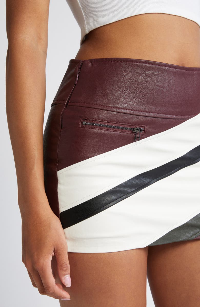 Mistress Rocks Faux Leather Miniskirt, Alternate, color, Hickory