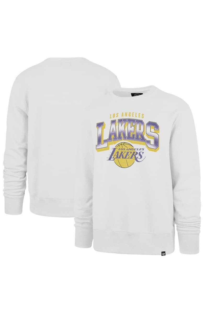 '47 Men's '47 White Los Angeles Lakers Spotlight Headline Pullover Sweatshirt, Alternate, color, White