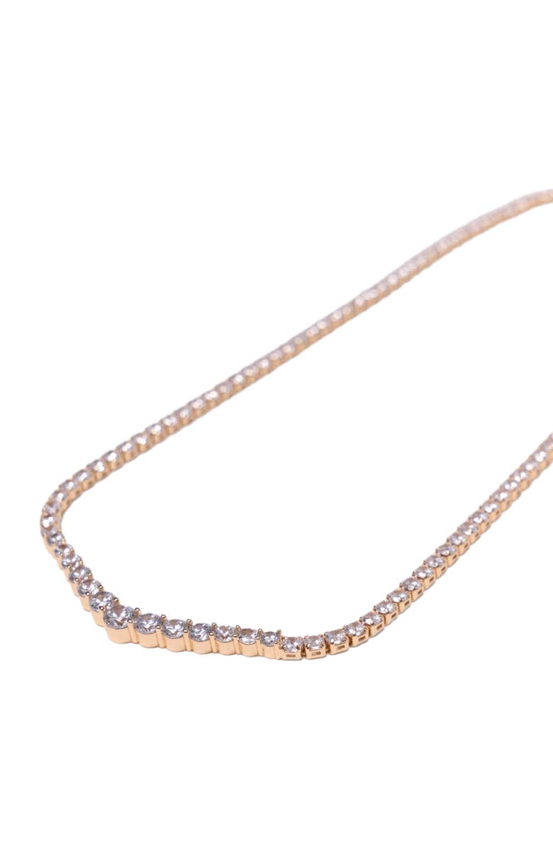 maje Cascade diamanté necklace, Alternate, color, Gold