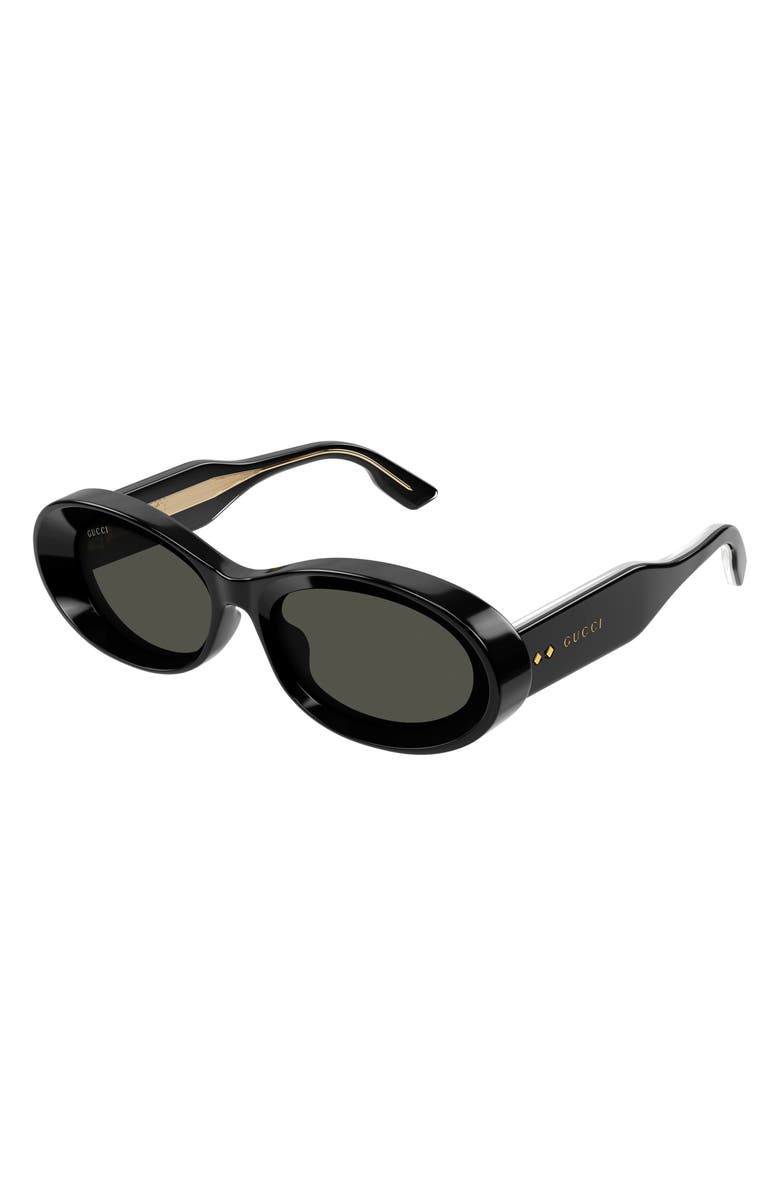 Gucci 54mm Oval Sunglasses, Alternate, color, 