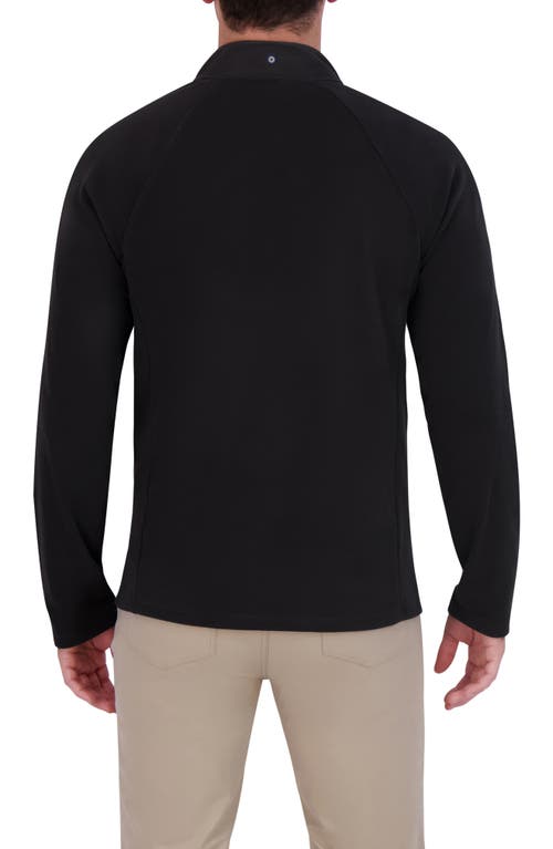 Ben Sherman Microfleece Quarter Zip Golf Sweatshirt In Black