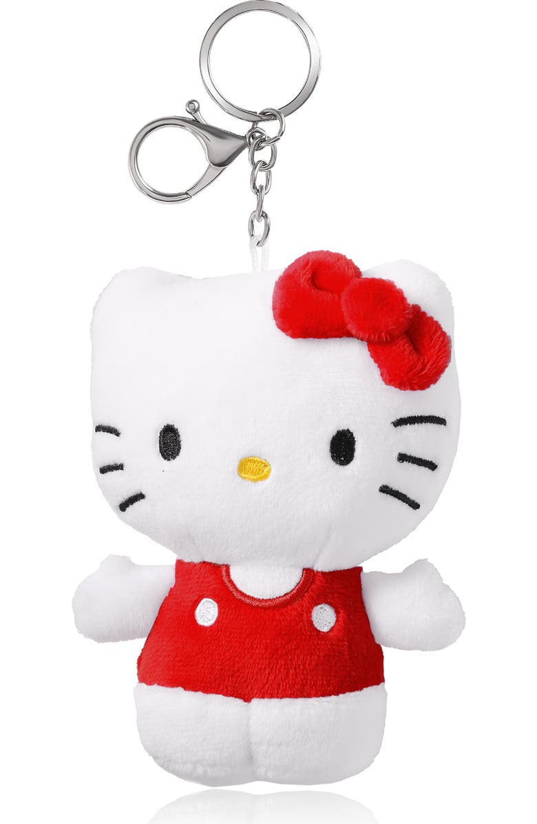 Hello Kitty Red and Pink Plush Keychain, Alternate, color, White, Red