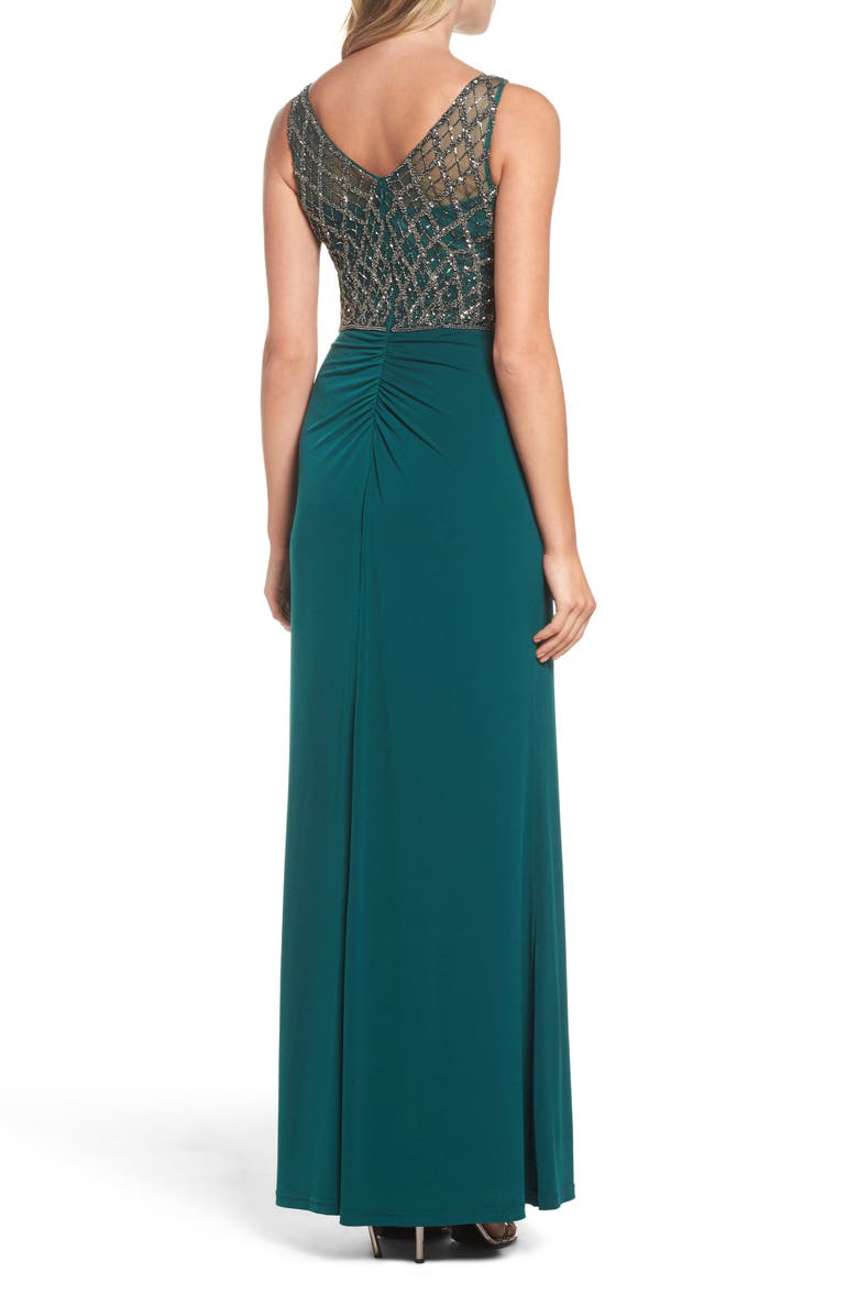 Adrianna Papell Beaded Bodice Column Gown, Alternate, color, 