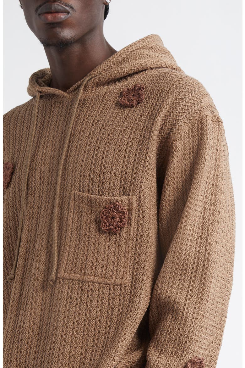 Daisy Raw Patch Pocket Hoodie, Alternate, color, SAND