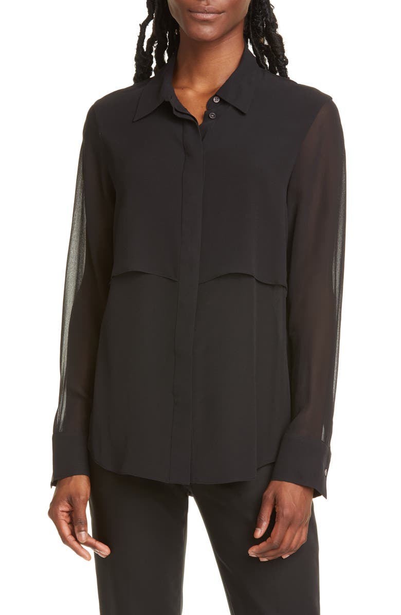 Club Monaco Bernee Silk Shirt, Main, color,