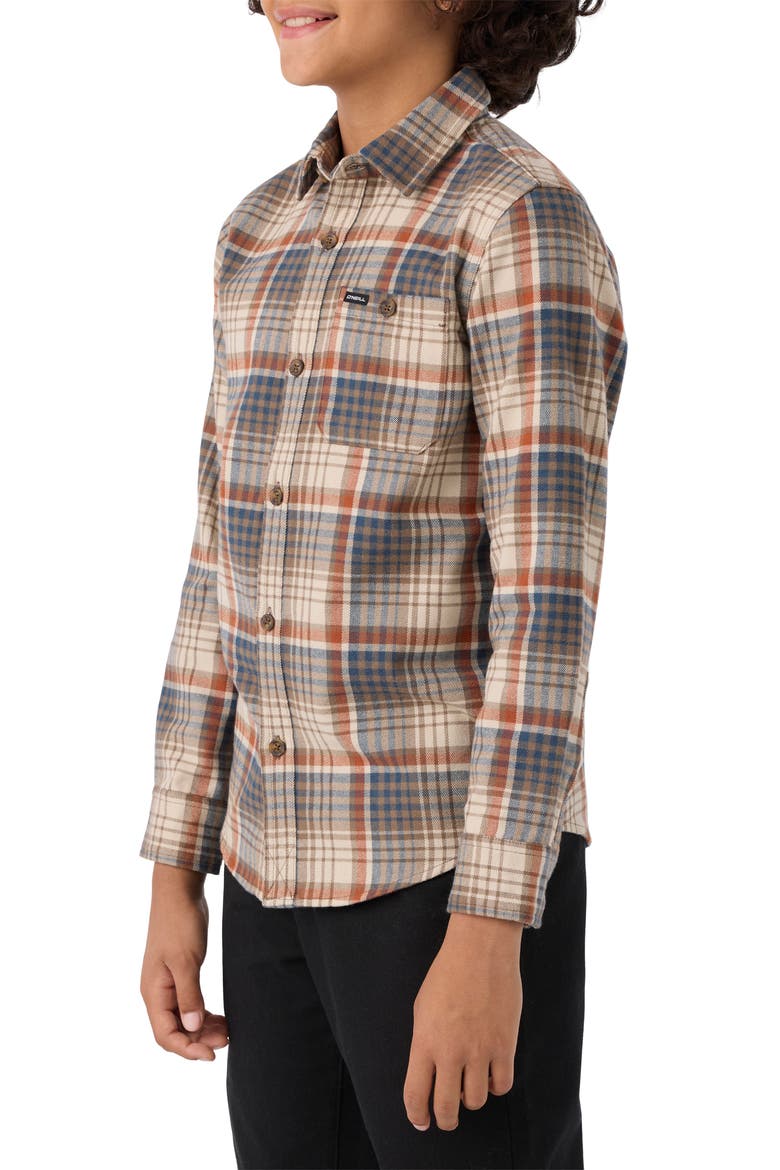 Kids' Winslow Plaid Flannel Button-Up Shirt, Alternate, color, CHOCOLATE