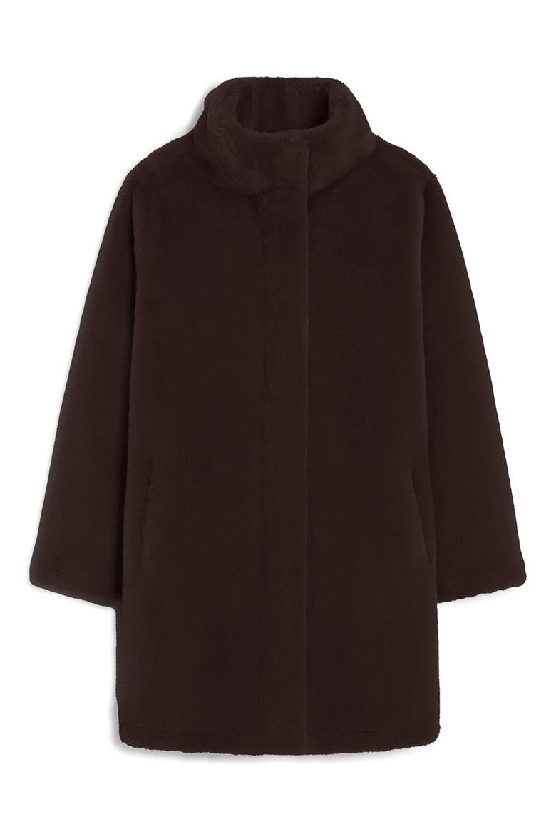 Blair Mid Length Recycled Polyester Pluche™ Faux Fur Coat, Alternate, color, ESPRESSO