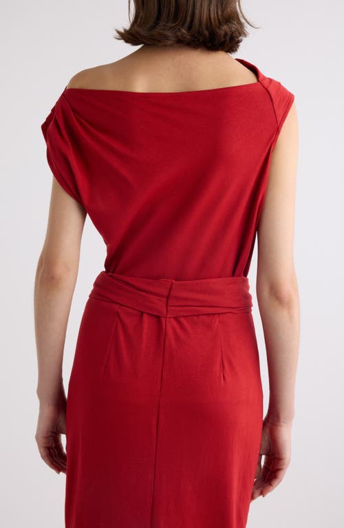 Dries Van Noten Asymmetric Sleeveless Cotton Knit Top In Red
